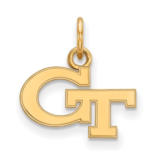 10k Yellow Gold Georgia Tech GT Charm 3/8in