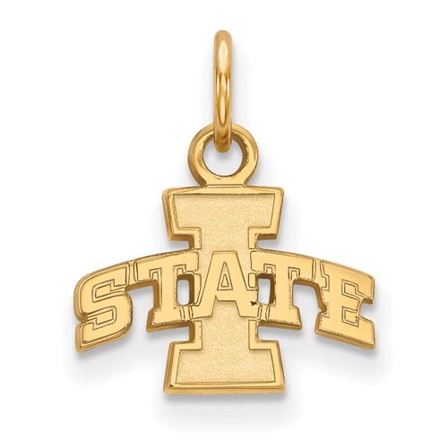 Iowa State University Logo Charm 3/8in 10k Yellow Gold