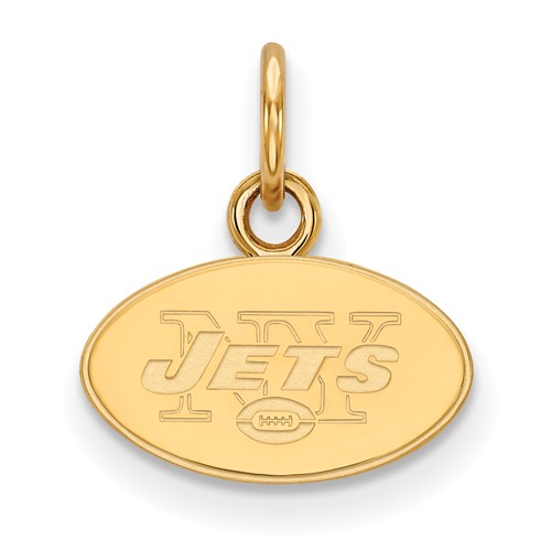 14k Yellow Gold 3/8in New York Jets Logo Charm