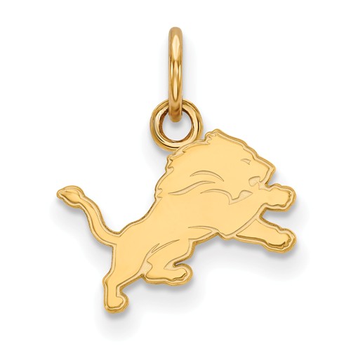 10k Yellow Gold 1/2in Detroit Lions Logo Charm