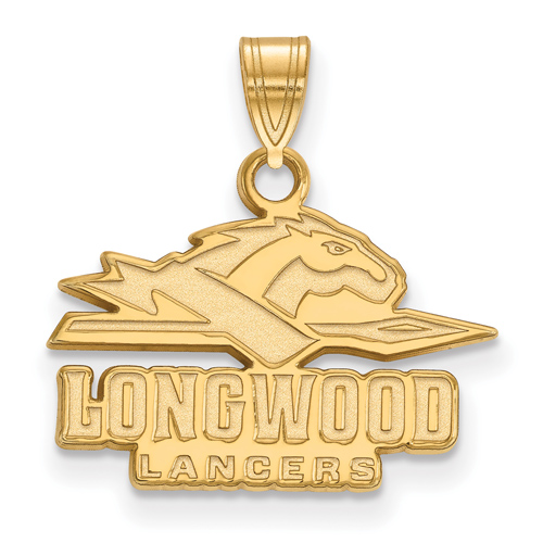 14k Yellow Gold 1/2in Longwood University Lancers Pendant