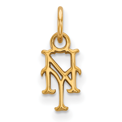 14kt Yellow Gold 3/8in New York Mets NY Pendant