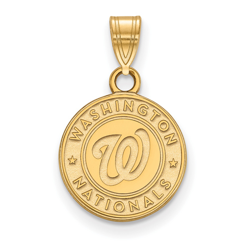 10k Yellow Gold 1/2in Washington Nationals TC Pendant