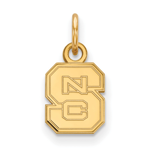 10k Yellow Gold 3/8in North Carolina State University Block S Pendant