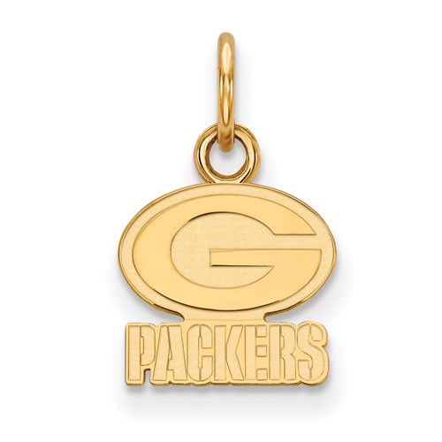 14k Yellow Gold 3/8in Green Bay Packers Logo Charm