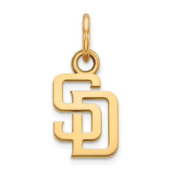 10k Yellow Gold 3/8in San Diego Padres SD Charm