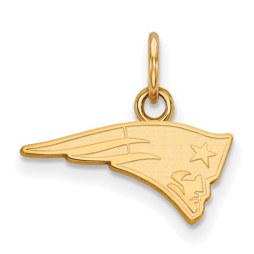 14k Yellow Gold 5/8in New England Patriots Logo Charm