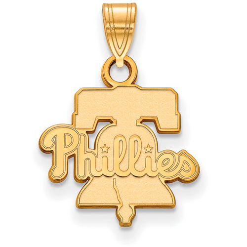 10kt Yellow Gold 1/2in Philadelphia Phillies Bell Pendant
