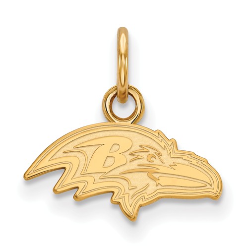 10k Yellow Gold 1/2in Baltimore Ravens Logo Charm