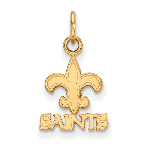 14k Yellow Gold 1/2in New Orleans Saints Logo Charm