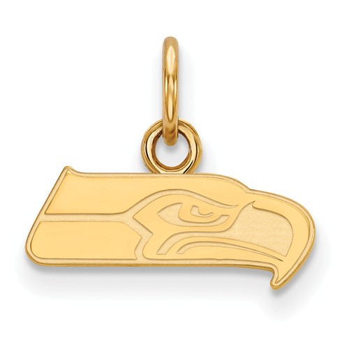 14k Yellow Gold 1/2in Seattle Seahawks Logo Charm