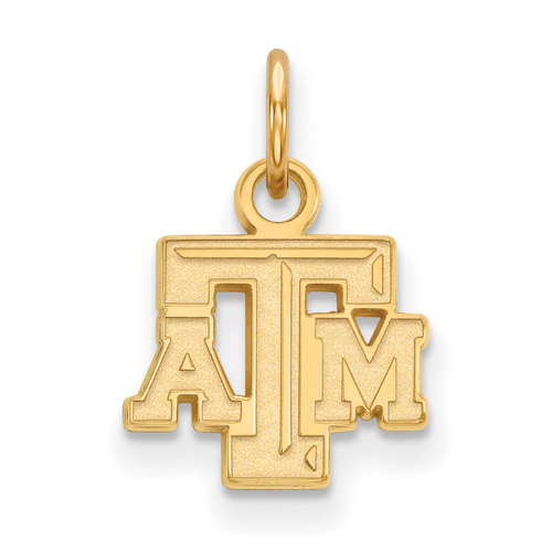 10kt Yellow Gold 3/8in Texas A&M University Beveled Pendant