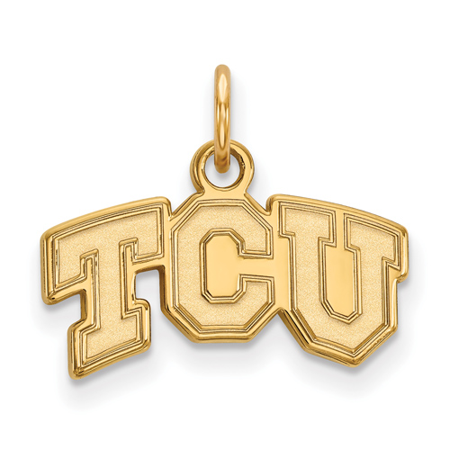 14kt Yellow Gold 3/8in Texas Christian University TCU Pendant