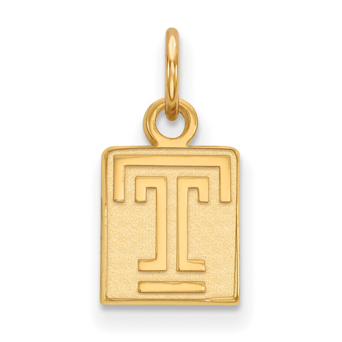 Temple University Logo Charm 3/8in 14k Yellow Gold
