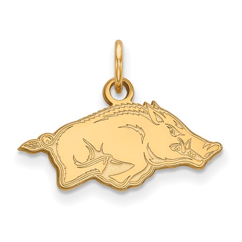 14k Yellow Gold 3/8in University of Arkansas Logo Charm