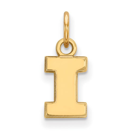 14kt Yellow Gold 3/8in University of Illinois Block I Pendant