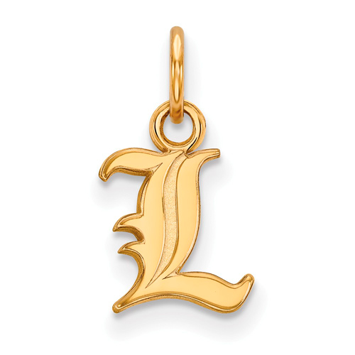 14k Yellow Gold 3/8in University of Louisville Cardinal L Charm