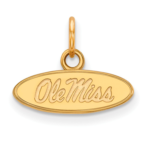10k Yellow Gold Extra Small Ole Miss Oval Charm
