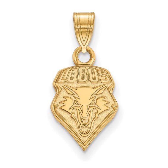 10k Yellow Gold University of New Mexico Lobos Logo Pendant 1/2in