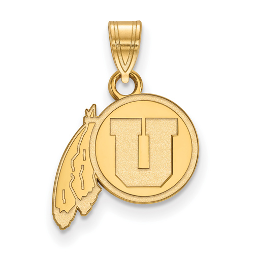 University of Utah Logo Pendant 1/2in 14k Yellow Gold