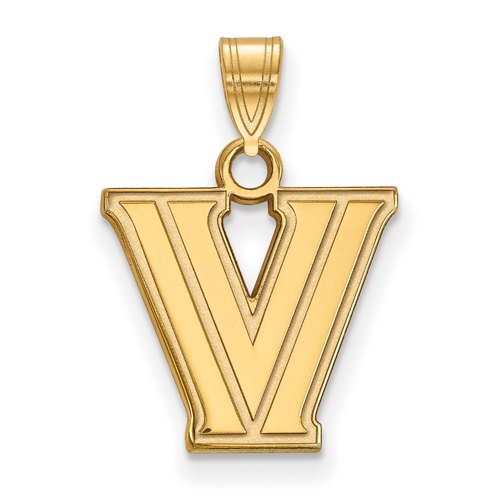 Villanova University V Pendant 1/2in 10k Yellow Gold
