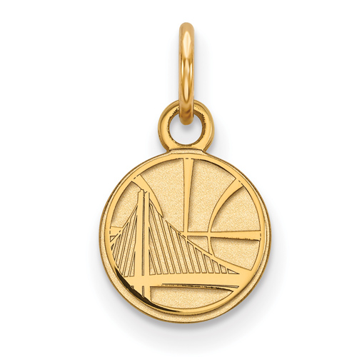 14k Yellow Gold 3/8in Golden State Warriors Basketball Pendant