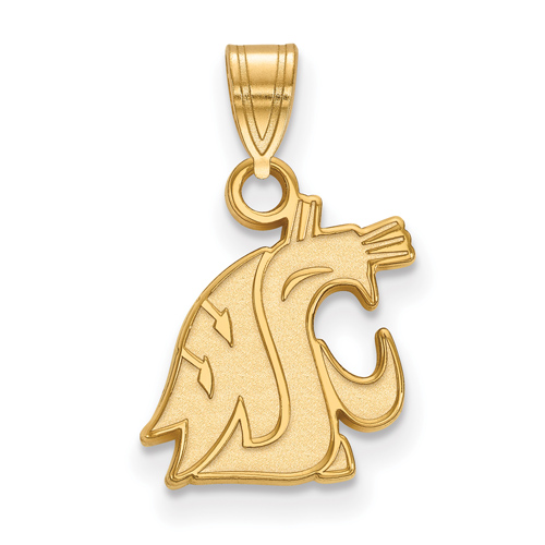 10kt Yellow Gold 1/2in Washington State University Logo Pendant