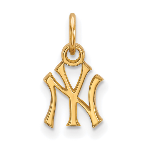 14kt Yellow Gold 3/8in New York Yankees NY Pendant