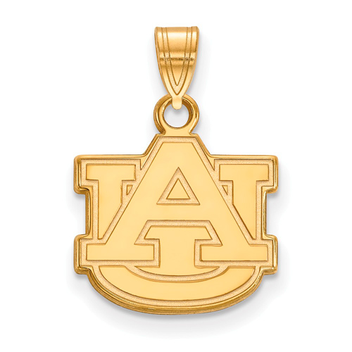 10kt Yellow Gold 1/2in Auburn University AU Pendant