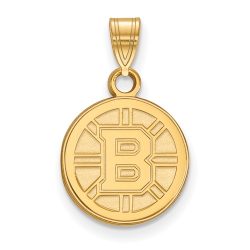 10k Yellow Gold 1/2in Boston Bruins B Pendant