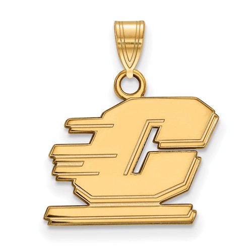 Central Michigan University C Pendant 1/2in 10k Yellow Gold