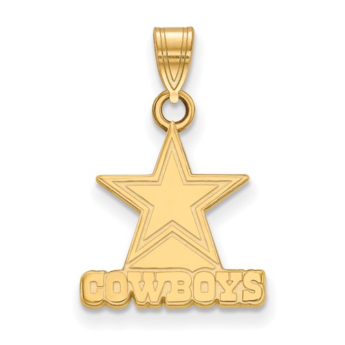 10k Yellow Gold Dallas Cowboys Pendant 5/8in