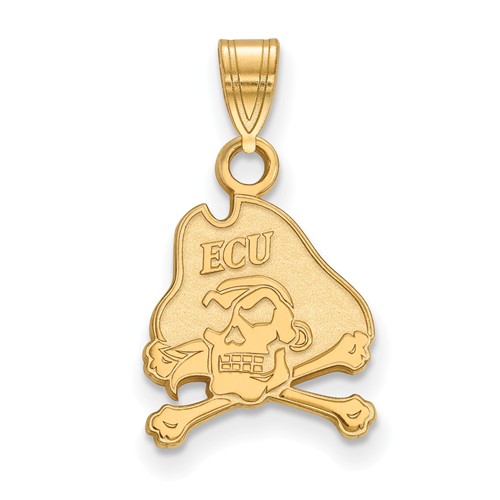 East Carolina University Skull Pendant 1/2in 10k Yellow Gold