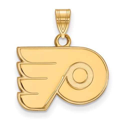 14k Yellow Gold 1/2in Philadelphia Flyers Pendant