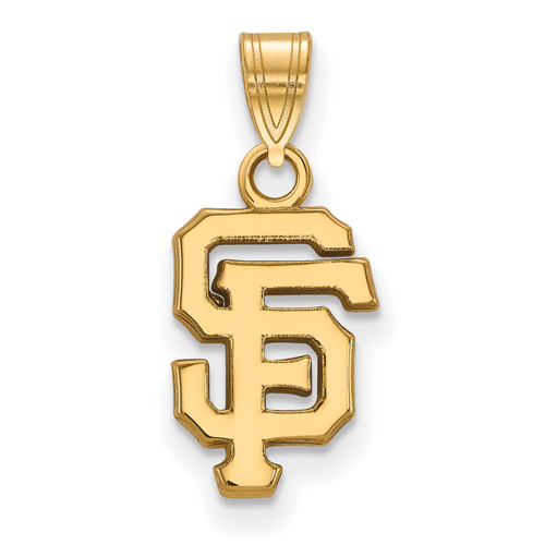 14kt Yellow Gold 1/2in San Francisco Giants SF Pendant
