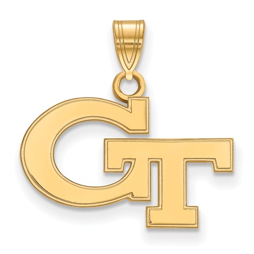 10k Yellow Gold Georgia Tech GT Charm 1/2in