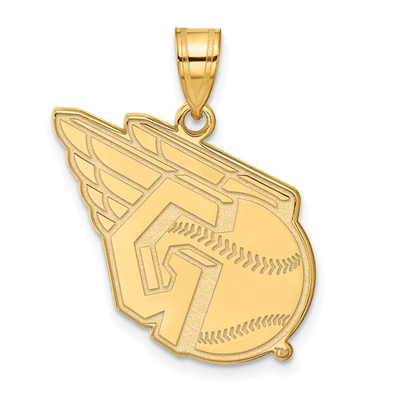 14k Yellow Gold Cleveland Guardians Logo Pendant 3/4in
