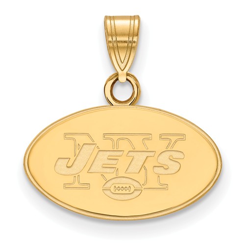 14k Yellow Gold 7/16in New York Jets Pendant