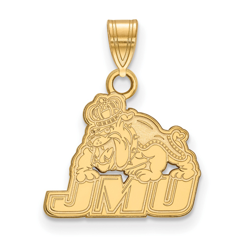 10k Yellow Gold 1/2in James Madison University Bulldog Pendant