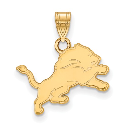 10k Yellow Gold 5/8in Detroit Lions Pendant