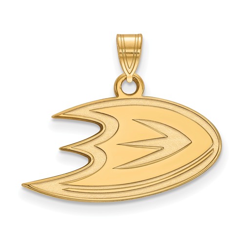 14k Yellow Gold Anaheim Ducks Pendant 1/2in