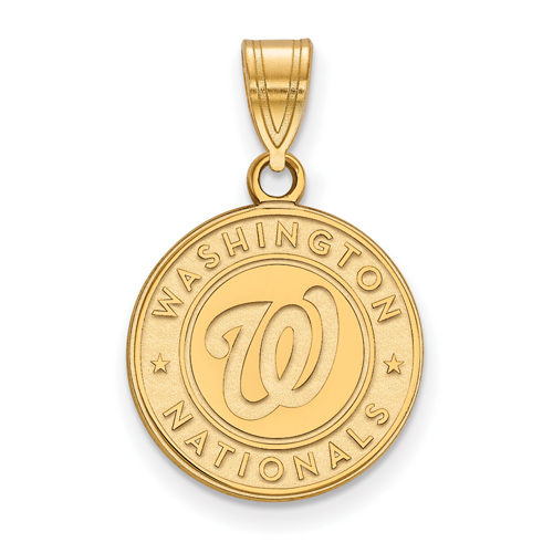 10k Yellow Gold 5/8in Washington Nationals Baseball Club Pendant