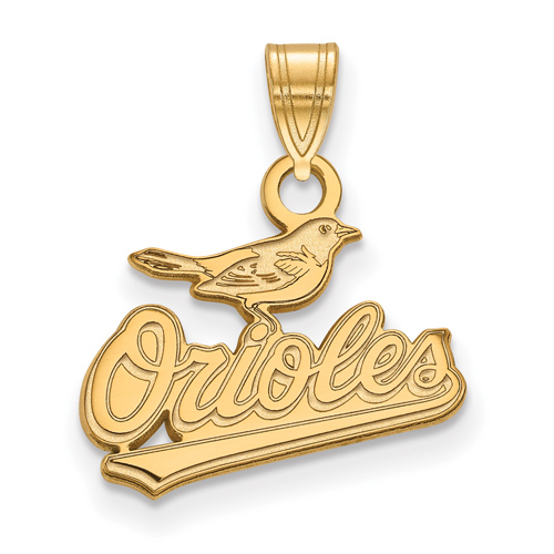 14k Yellow Gold 1/2in Laser cut Baltimore Orioles Logo Pendant
