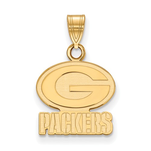 14k Yellow Gold 5/8in Green Bay Packers Pendant