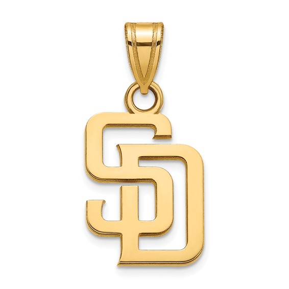 10k Yellow Gold 1/2in San Diego Padres SD Pendant