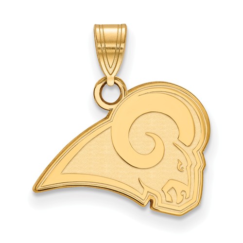 14k Yellow Gold 1/2in Los Angeles Rams Pendant
