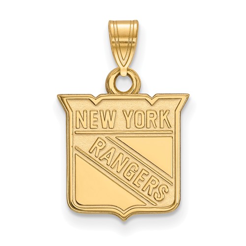 10k Yellow Gold 1/2in New York Rangers Charm
