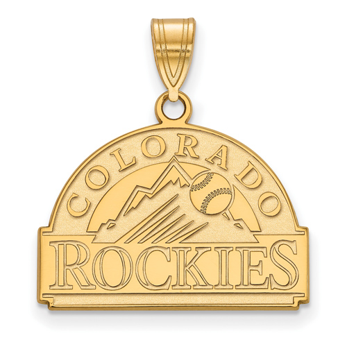 14k Yellow Gold 5/8in Colorado Rockies Arched Pendant