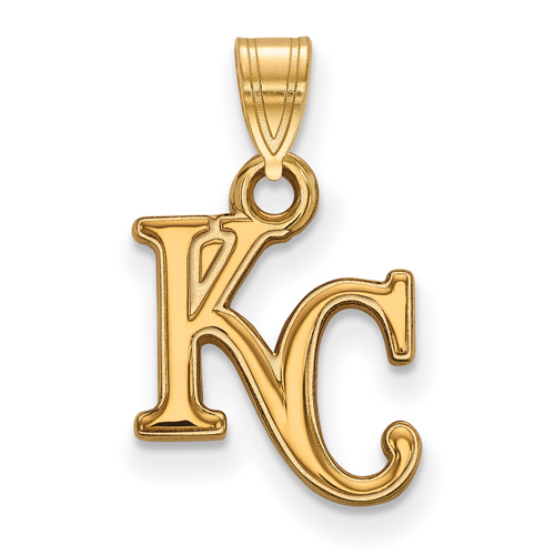 10kt Yellow Gold 5/8in Kansas City Royals KC Pendant
