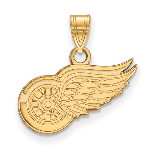 14k Yellow Gold 1/2in Detroit Red Wings Pendant